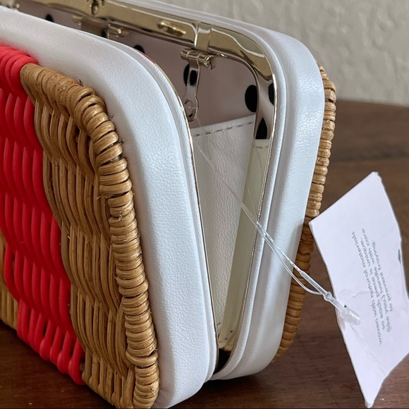 NWT KATE SPADE Wicker Kit Clutch Crossbody - Picture 9 of 15